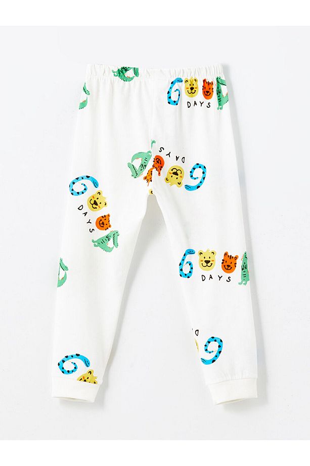 LCW Bisiklet Yaka Uzun Kollu Baskılı Erkek Bebek Pijama Takımı - 5