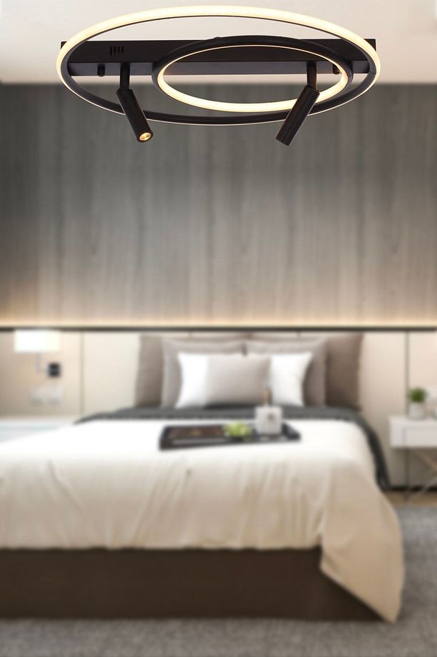 Steve Mat Siyah Boyalı 50 Watt 300k Spot Salon Mutfak Genç Odası Ledli Avize - 1
