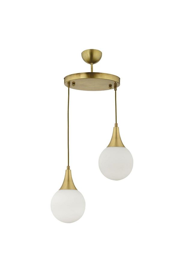 Damla 2 Li Yuvarlak Eskitme -Led Ampul  Dahil Modern Koridor Mutfak Salon Sarkıt Avize - 4