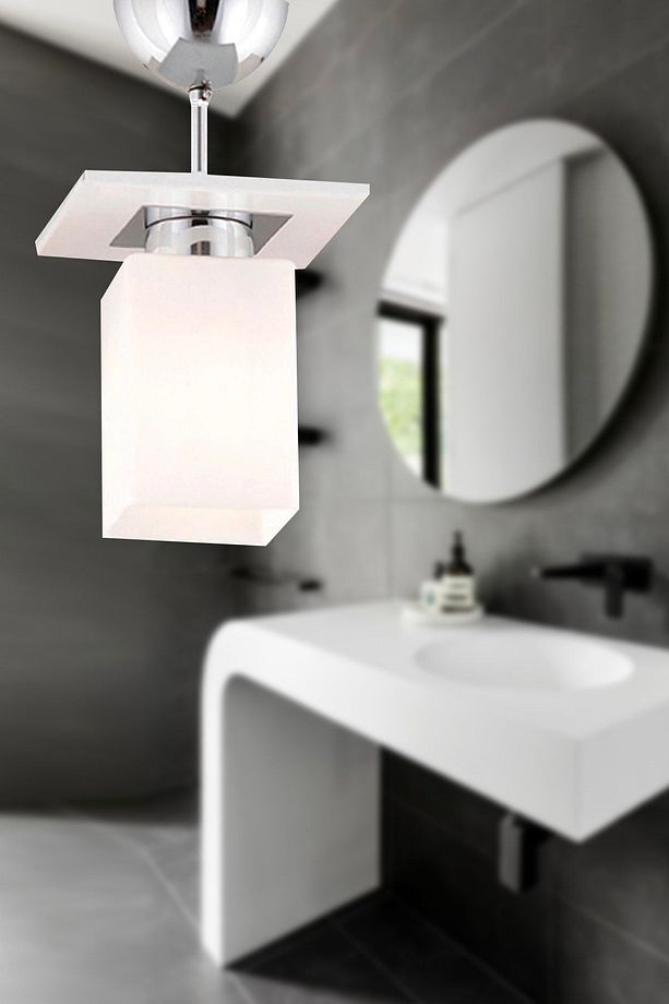 Atlas Tekli Beyaz Kare Modern Genç Odası Mutfak- Banyo Mutfak Salon Spot Avize - 1
