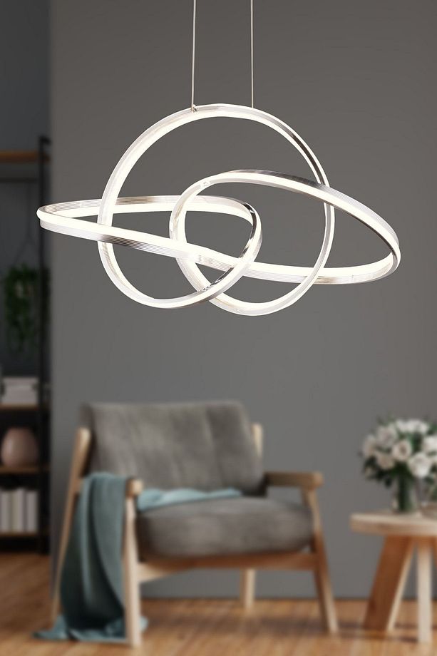Pireal Tekli Krom Ledli Modern Koridor, Yatak Odası Salon Sarkıt Led Avize - 1
