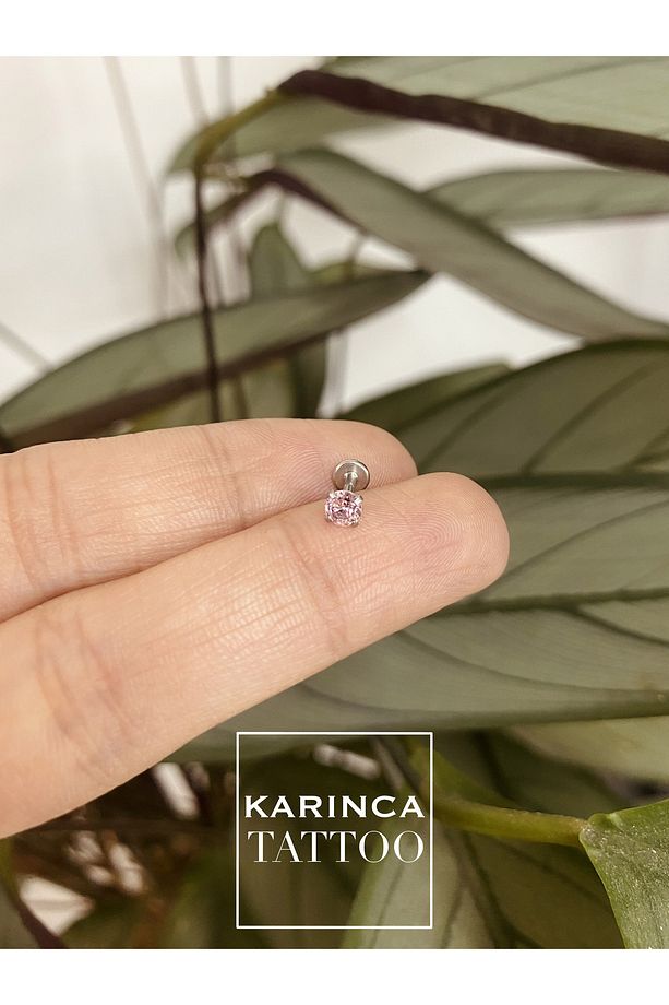 Renkli Taşlı Piercing Kıkırdak Forward Helix Conch Flat Kulak Memesi Burun Labret Tragus Piercing - 6