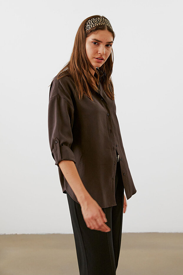 Apoletli Oversize Gömlek - 5