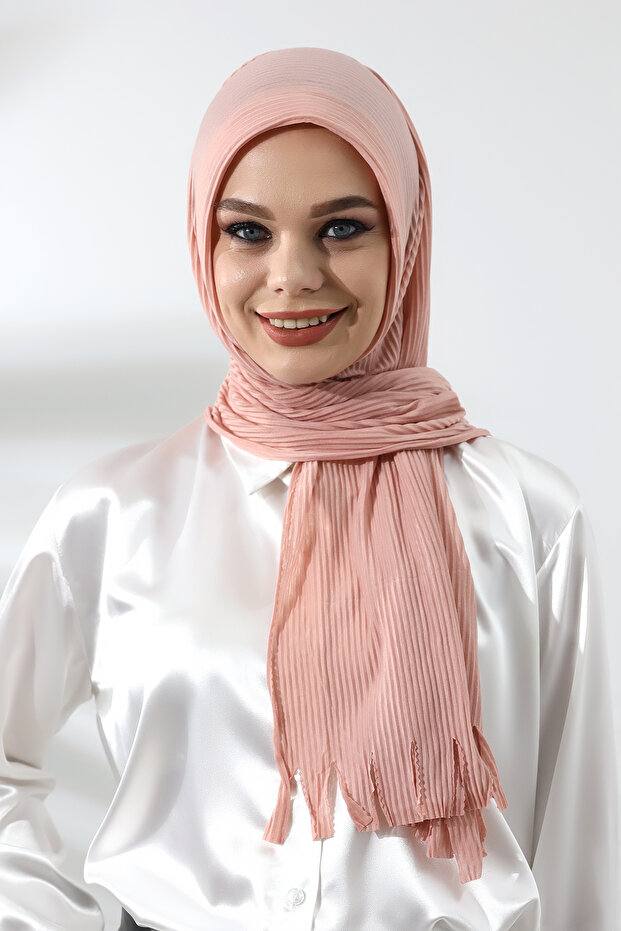 مسحوق الحجاب جاهز شال قطني مضلع عملي