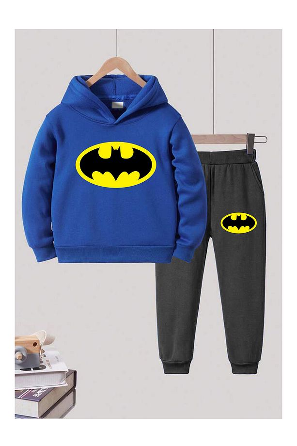 Batman Baskılı Erkek Çocuk Eşofman Takımı İki İplik Şardonlu - 1