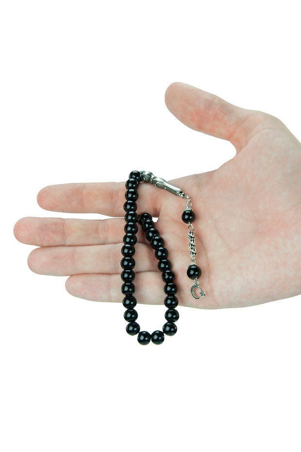 Black 33-bead Glass Prayer Beads