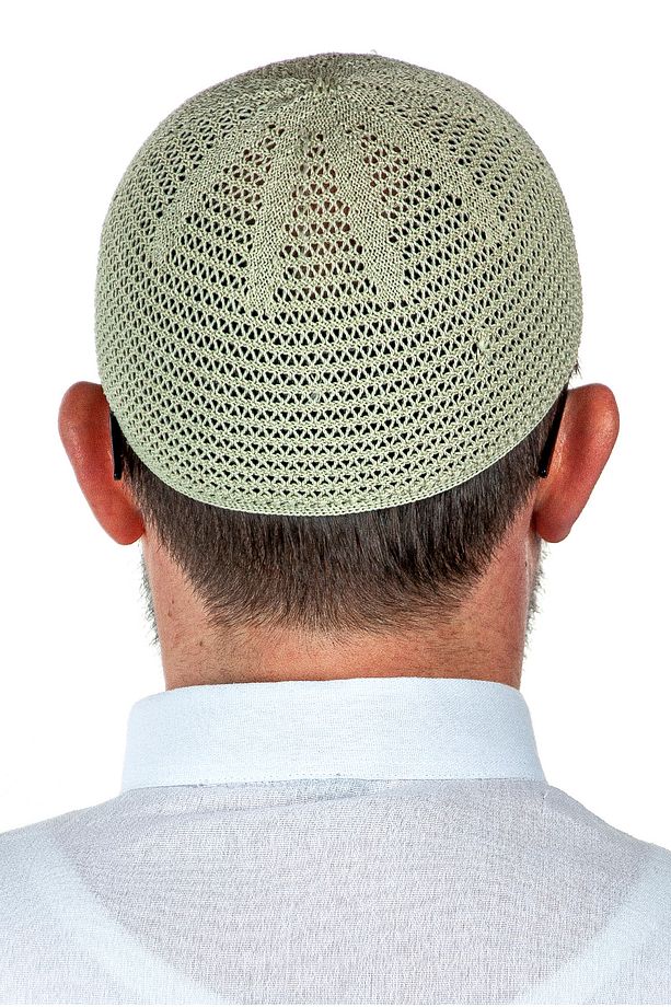 Lüks Çelik Örme Namaz Takkesi Fıstıkyeşili 1 Adet - 3
