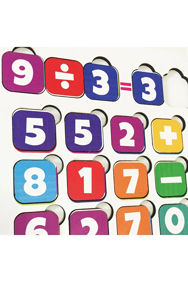 Hesap Makinesi Puzzle - Dört İşlem Yapboz - Ahşap - Eğitici Oyuncak - 4 Yaş ve Üzeri Eğitime Yardımc - 4
