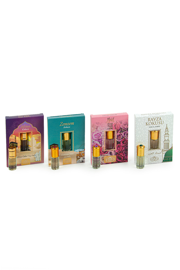Hac ve Umre Kokuları 4 lü Set: Mina, Gül, Zemzem ve Ravza Kokusu ve Esansı - 1