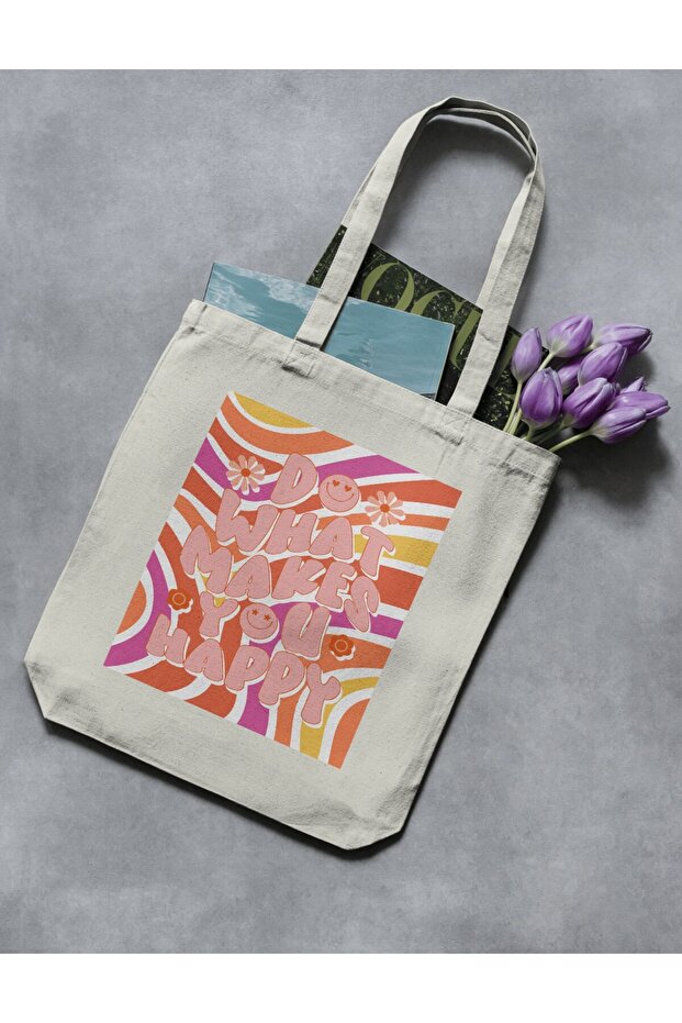 Do What Makes You Happy Retro Y2K Cloth Bag Tote Bag