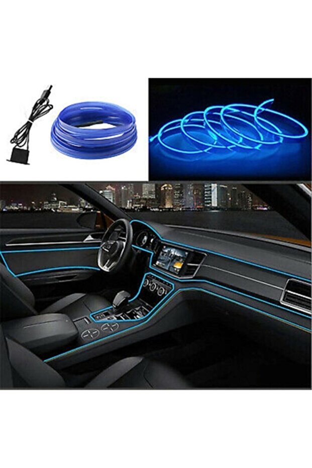 In-Vehicle Dashboard LED Strip Led Rope Led Neon Blue 2 Meters