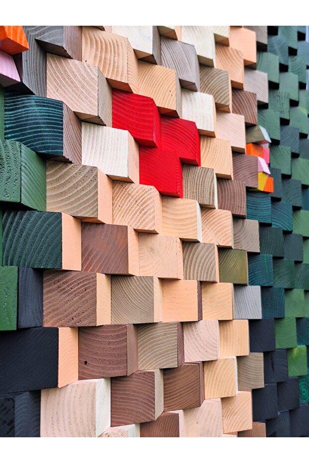 Ahşap Akustik Panel Ev dekorasyonu Diffuser Duvar Paneli 120*80 cm - 6