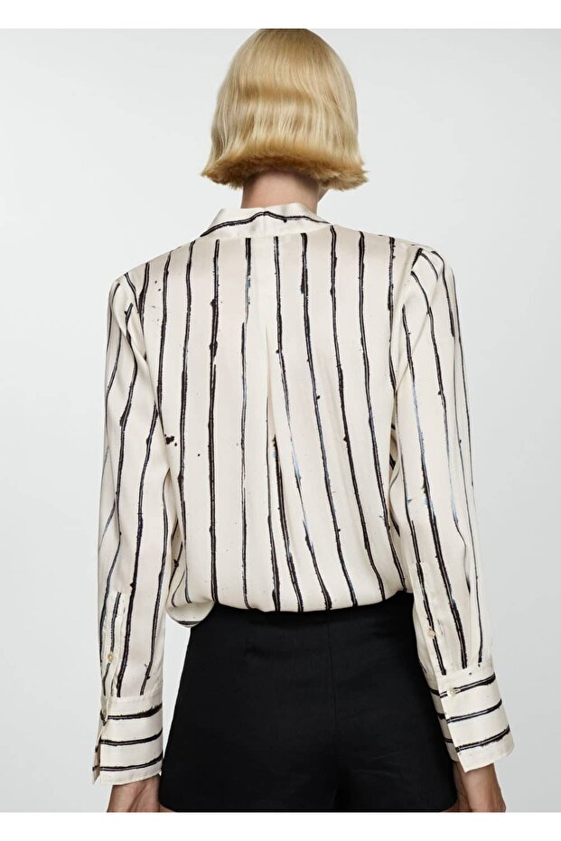 Çizgili anvelop bluz - 4