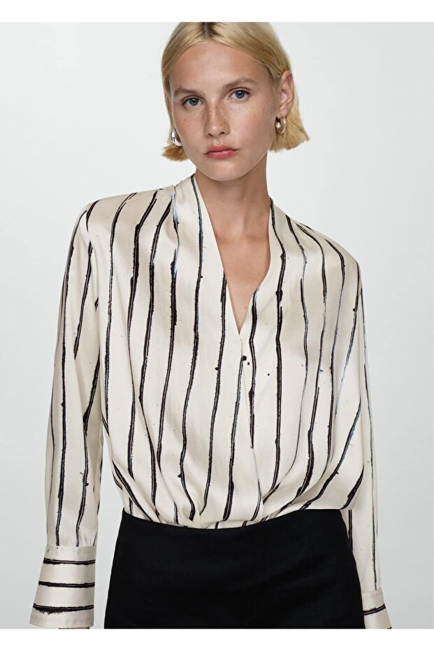 Çizgili anvelop bluz - 1