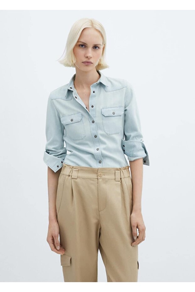 Keten kargo pantolon - 7