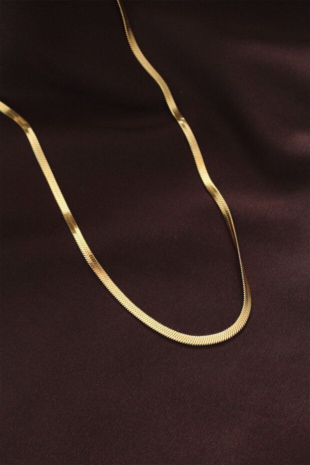 316L Steel Gold Color 60 cm Italian Chain Necklace