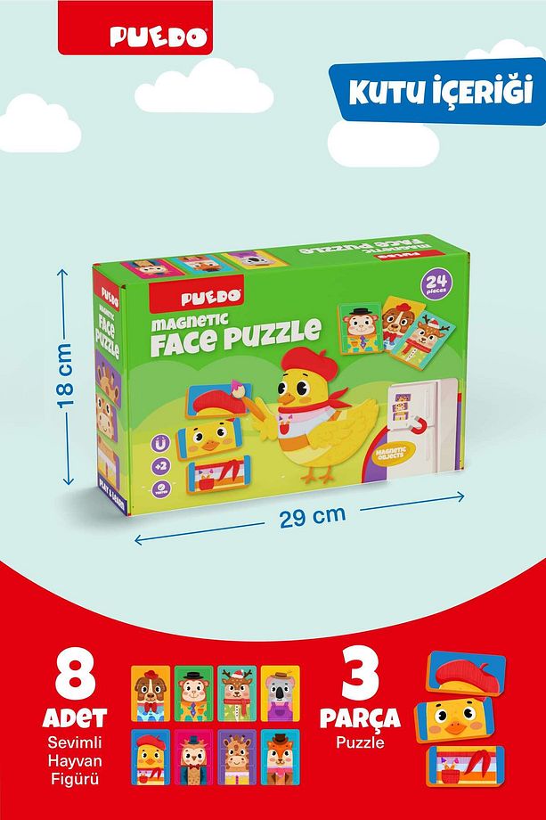 Manyetik Face Puzzle - Sevimli Suratlar - 3