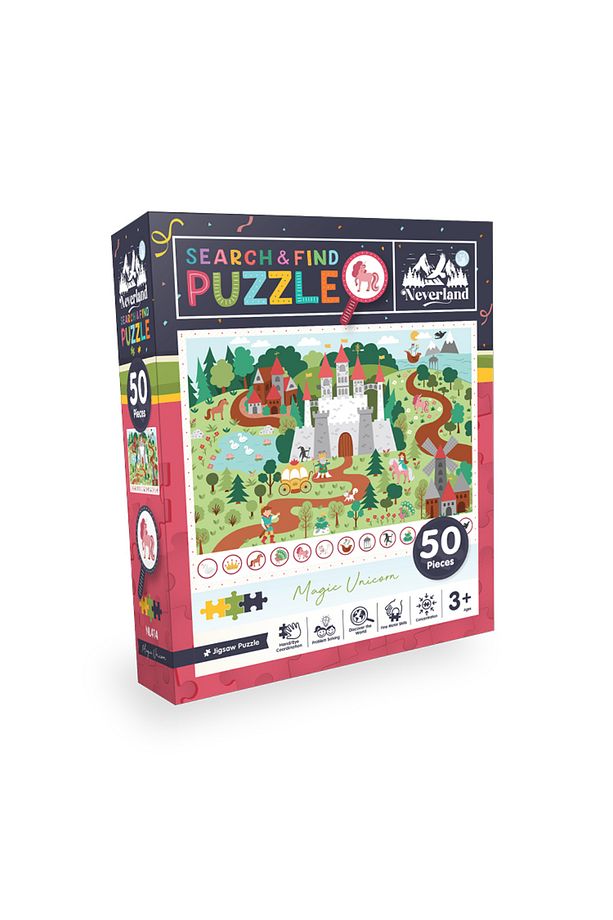 50 Pieces Search And Find Puzzle - Magic Unicorn (SİHİRLİ TEK BOYNUZLU AT) - 1