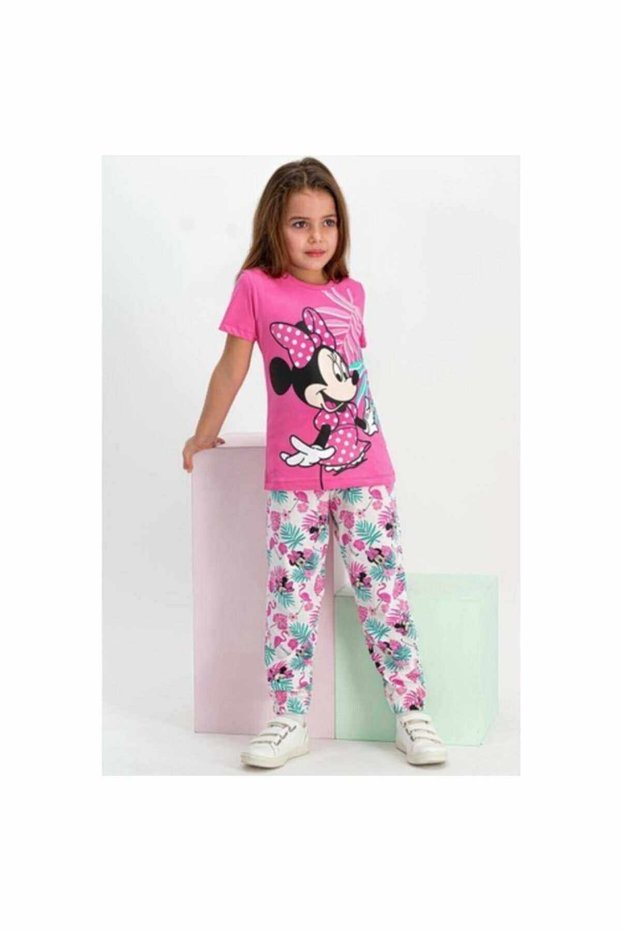 Pink Short Sleeve Girl's Pajama Set Licensed - Hbv00000rdlkn