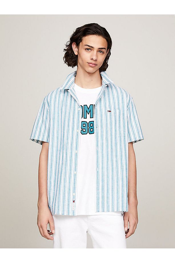 Erkek Tjm Stripe Linen Gömlek - 1