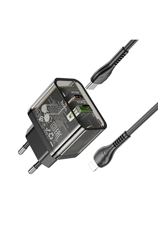 N34 Pd20w Usb Type-c Iphone Lightning Kablo Hızlı Şarj Adaptör Seti - 3