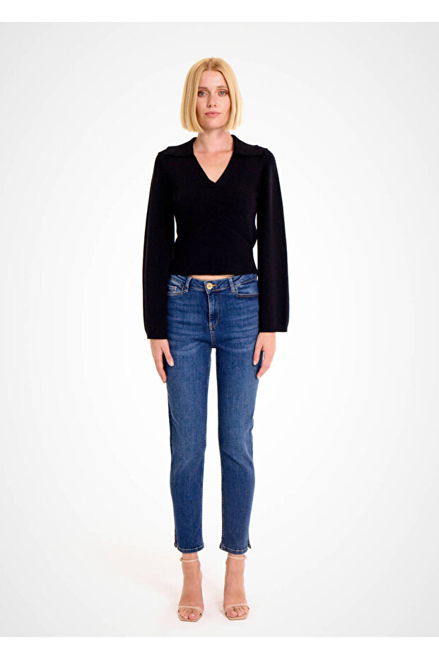 Kaşmir Karışımlı Siyah Triko - 2