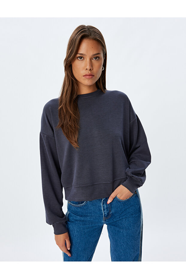 Basic Sweatshirt Long Sleeve Crew Neck - 2