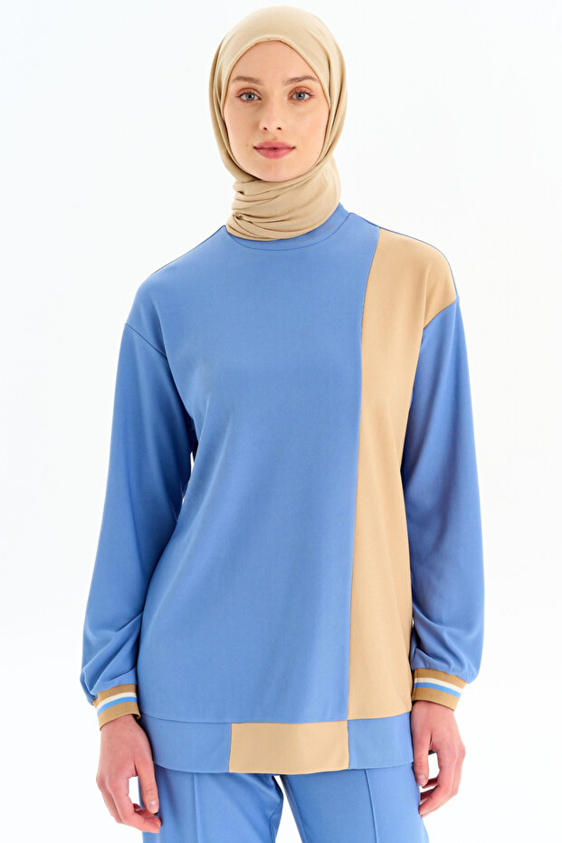 Garnili Örme Sweat - İndigo - 3