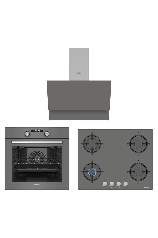 4 Fonksiyon Trend Silver Dijital Power Turbo Ankastre Set (8237 Fırın + 3655 Ocak + 8705 Davl - 1