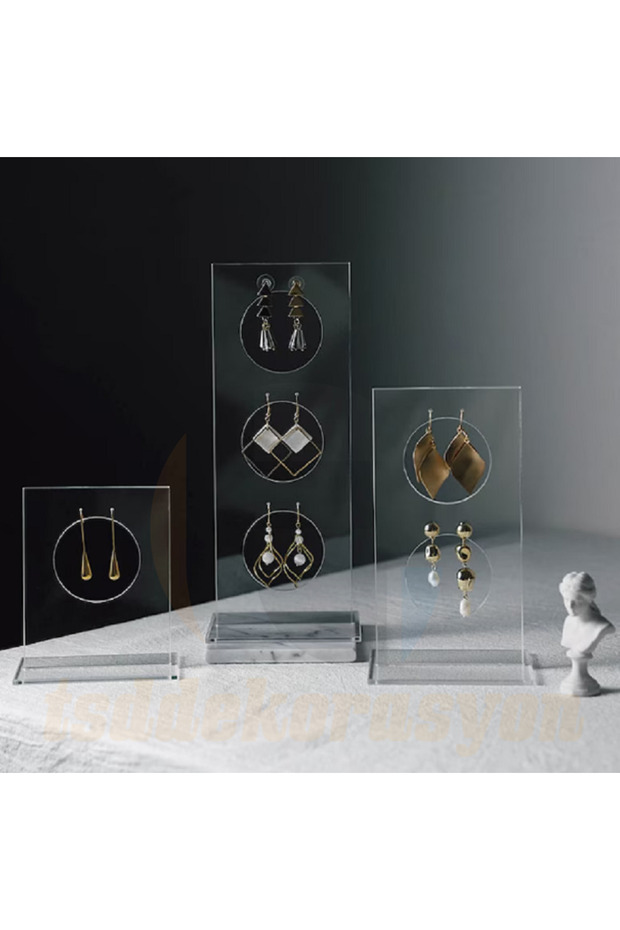 3-Piece Acrylic Earring Stand, Stud Earring Display Holder, Acrylic Minimalist Jewelry Display Holder