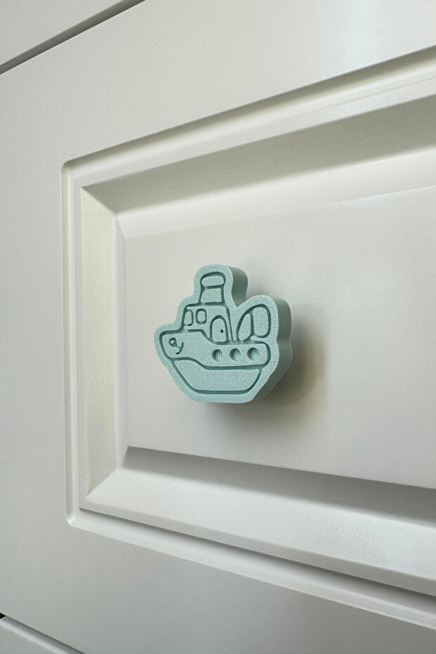 Blue Ship Cabinet Handle - Stylish and Fun Handle for Children's Rooms, Kitchen and Bathroom Cabinets