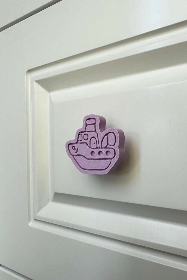 Purple Ship Cabinet Handle - Fun and Stylish Handle for Children's Rooms, Kitchen and Bathroom Cabinets