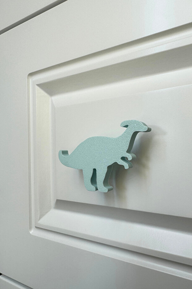 Blue Dino2 Cabinet Handle - Modern, Cute and Durable Furniture Handle for Children's Room, Kitchen and Bathroom