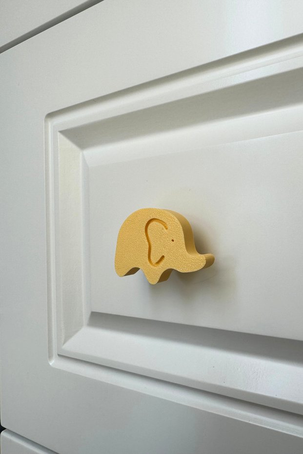 Yellow Elephant Cabinet Handle - Furniture Handle That Brings Joy and Energy to Children's Rooms, Handled
