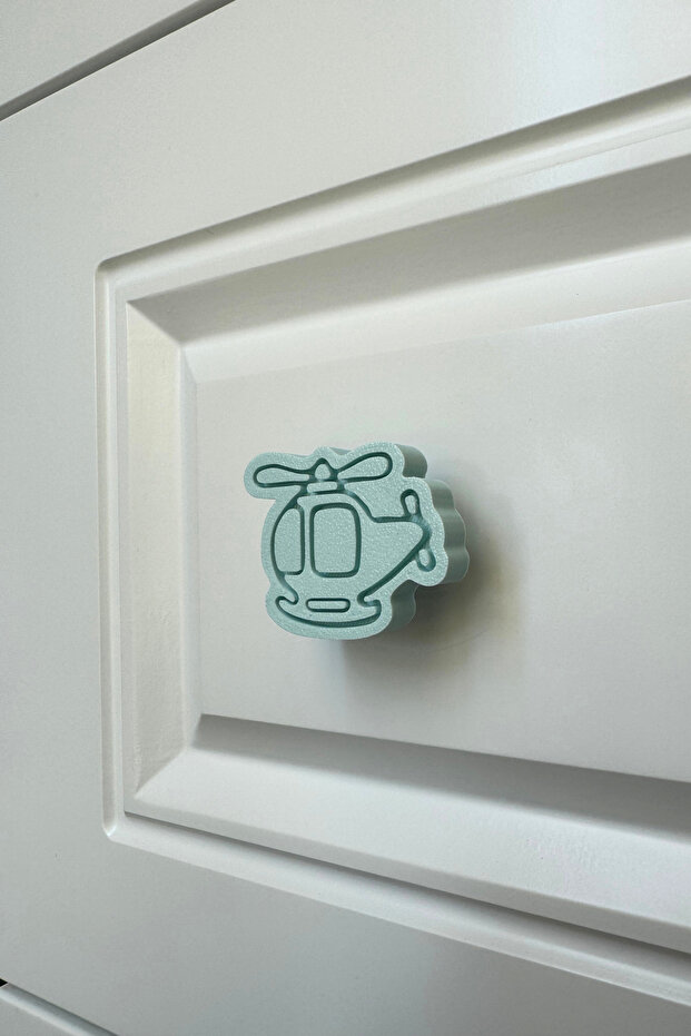 Blue Helicopter Cabinet Handle - Add Elegance and Fun to Children's Rooms, Kitchen and Bathroom Cabinets!