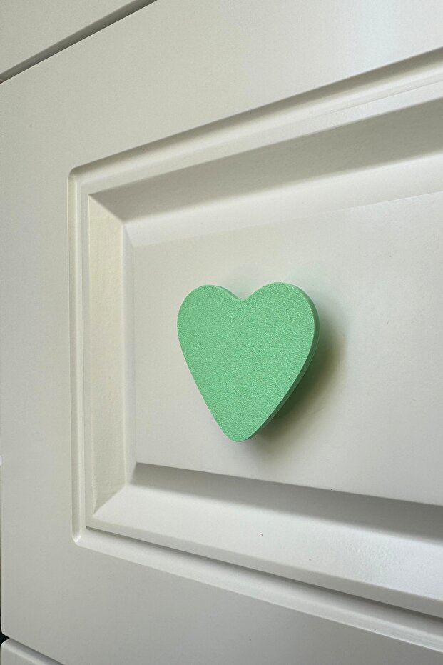 Green Heart Cabinet Handle - Modern and Durable Furniture Handle for Children's Room, Kitchen and Bathroom, Dk