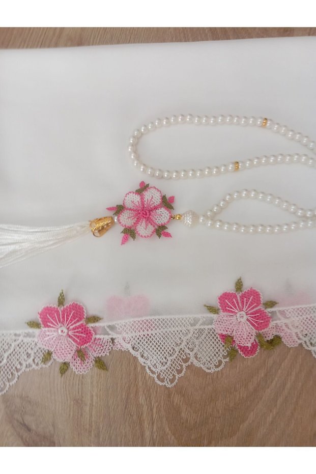 Needlework Prayer Mat with Prayer Beads