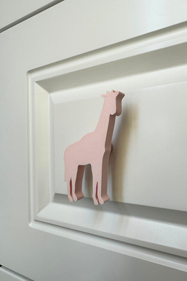 Pink Giraffe Cabinet Handle - Modern, Stylish and Durable Furniture Handle for Children's Room, Kitchen and Bathroom