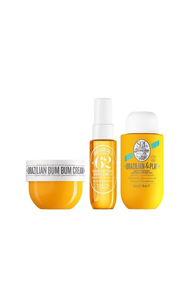 Bum Bum Jet Set - 3'lü Vücut Bakım Seti ( Vücut Kremi 50 ml + Duş Jeli 90 ml + Vücut Spreyi 30 ml ) - 3