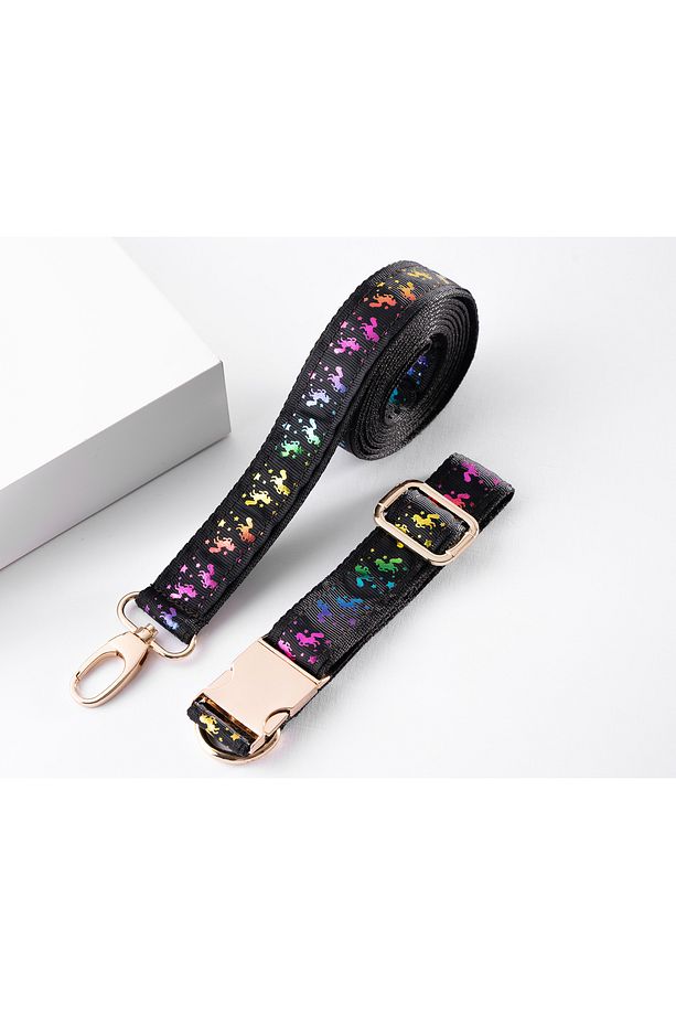 Unicorn Tasma Ve Gezdirme Kayışı Set. Ayarlanabilir Ebatta Köpek Tasması. Eni 2.5 Cm 4 RENK ŞEÇENEĞİ - 1