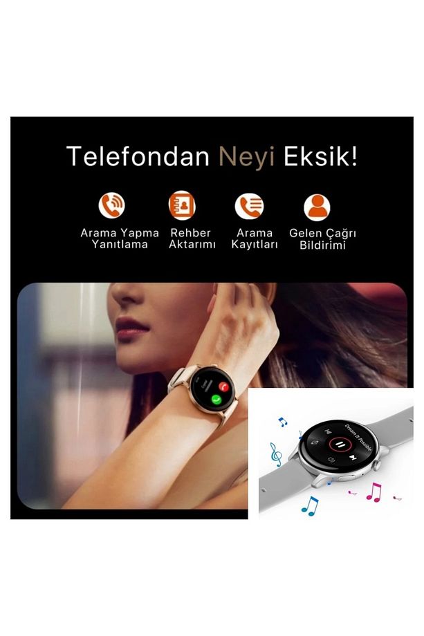 Watch Vn4 Alpha Mini 42 Mm Android Ve Ios Tüm Akıllı Telefonlar Ile Uyumlu 3 Kordonlu Akıllı Saat - 2