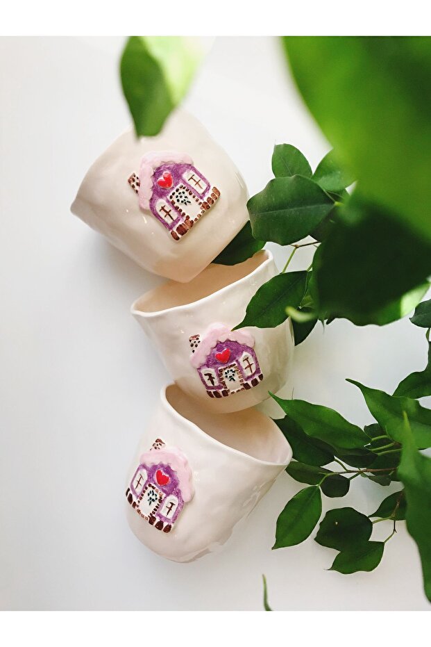 El Yapımı Mor Ev Kupa Bardak - 2