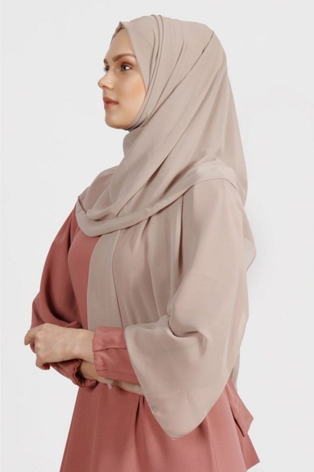 Krep Şifon Şal Soft Vizon - 1
