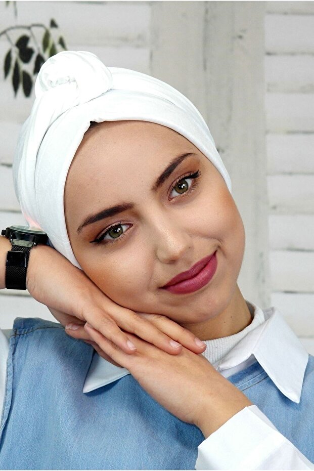 شال بونيه خارجي بلون سادة من دبي - 3