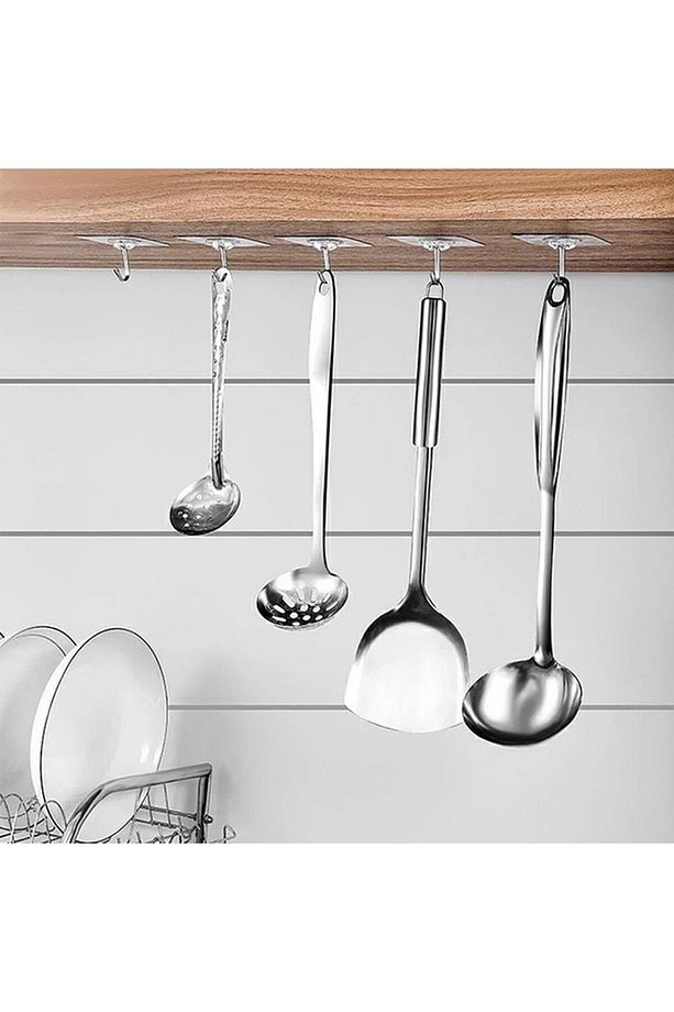 Kendinden Yapışkanlı Kancalı Mutfak Banyo Askısı Şeffaf 5 Adet - 3
