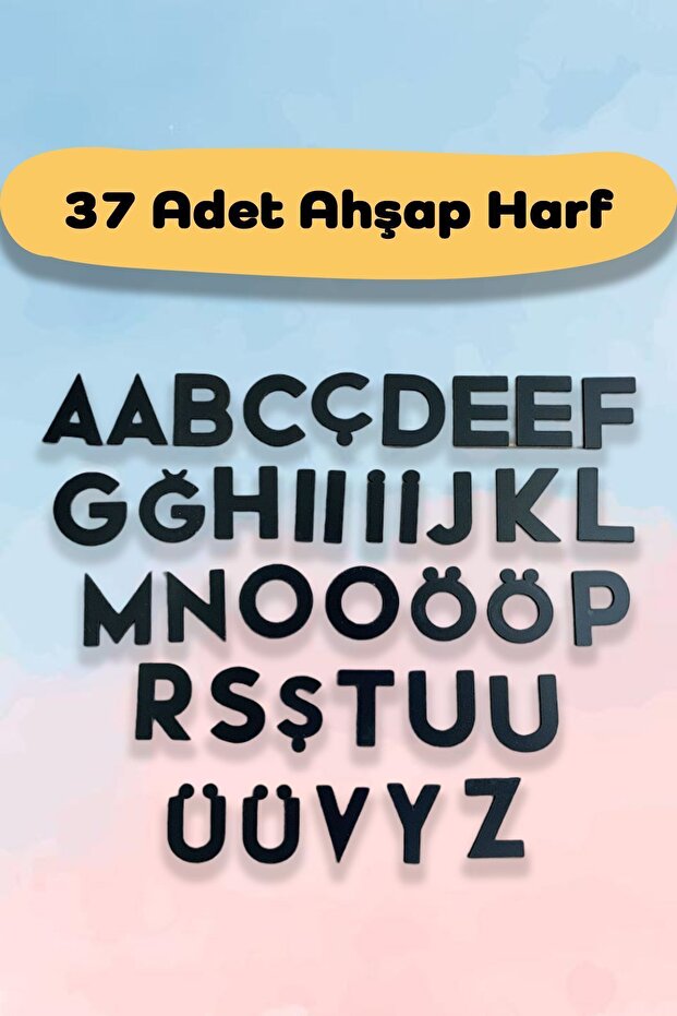 37 Wooden Alphabet Letters - Educational Toy - Develops Attention and Intelligence