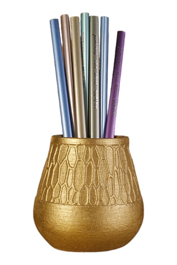 Pen Holder Desk Pen Holder Organizer Pen Holder Gold Color Model 3
