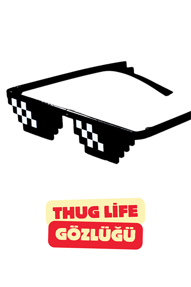 Thug Life النظارات الشمسية السوداء - تصميم بيكسل، متعة