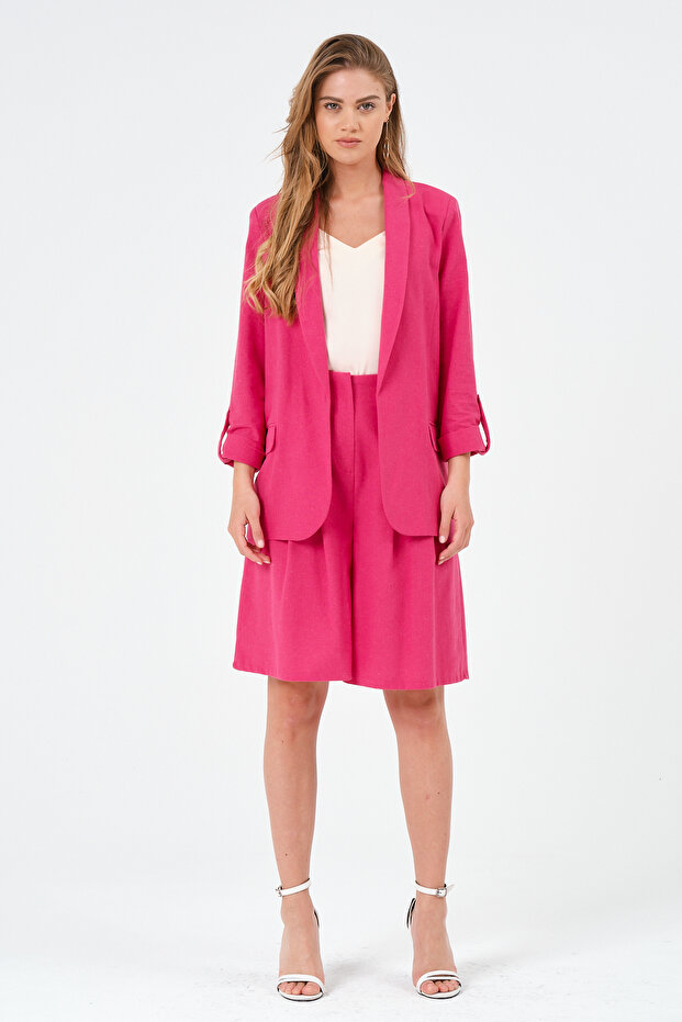 Keten Blazer Ceket - 5