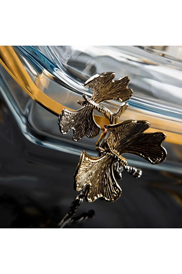 Gold Presentation Holder - Butterfly Patterned, Clamshell Borse Glass Rectangular, Large Presentation - 2